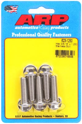 ARP 3/8" UNC x 1.250" UHL With 3/8" Socket ARP fasteners 5-Pack Bolt Kit, Hex Head S/S AR623-1250 SR