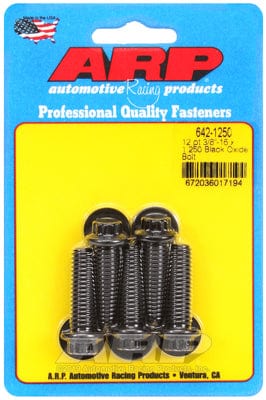 ARP 3/8" UNC x 1.250" UHL With 3/8" Socket Head ARP fasteners 5-Pack Bolt Kit, 12-Point Head Black Oxide AR642-1250 SR