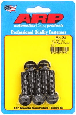 ARP 3/8" UNC x 1.250" UHL With 3/8" Socket Head ARP fasteners 5-Pack Bolt Kit, Hex Head Black Oxide AR652-1250 SR