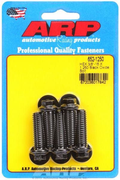 ARP 3/8" UNC x 1.250" UHL With 3/8" Socket Head ARP fasteners 5-Pack Bolt Kit, Hex Head Black Oxide AR652-1250 SR