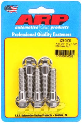 ARP 3/8" UNC x 1.500" UHL With 3/8" Socket ARP fasteners 5-Pack Bolt Kit, Hex Head S/S AR623-1500 SR
