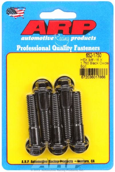 ARP 3/8" UNC x 1.750" UHL With 3/8" Socket Head ARP fasteners 5-Pack Bolt Kit, Hex Head Black Oxide AR652-1750 SR