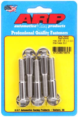 ARP 3/8" UNC x 2.000" UHL With 3/8" Socket ARP fasteners 5-Pack Bolt Kit, Hex Head S/S AR623-2000 SR