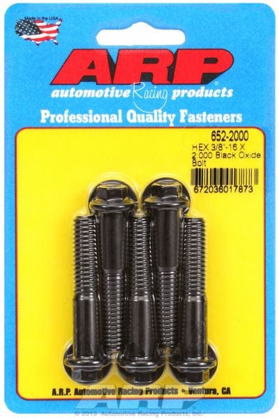 ARP 3/8" UNC x 2.000" UHL With 3/8" Socket Head ARP fasteners 5-Pack Bolt Kit, Hex Head Black Oxide AR652-2000 SR