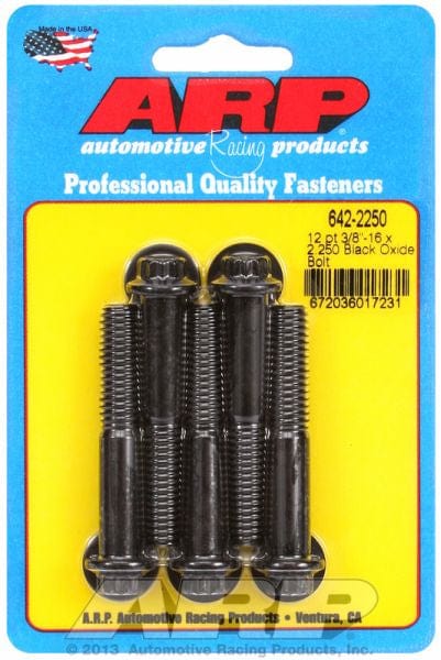 ARP 3/8" UNC x 2.250" UHL With 3/8" Socket Head ARP fasteners 5-Pack Bolt Kit, 12-Point Head Black Oxide AR642-2250 SR