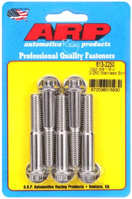 ARP 3/8" UNC x 2.250" UHL With 3/8" Socket Head ARP fasteners 5-Pack Bolt Kit, 12-Point Head S/S AR613-2250 SR