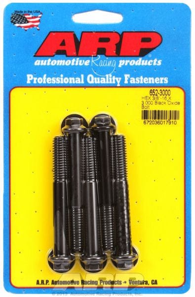 ARP 3/8" UNC x 3.000" UHL With 3/8" Socket Head ARP fasteners 5-Pack Bolt Kit, Hex Head Black Oxide AR652-3000 SR