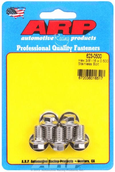 ARP 3/8" UNC x .500" UHL With 3/8" Socket ARP fasteners 5-Pack Bolt Kit, Hex Head S/S AR623-0500 SR