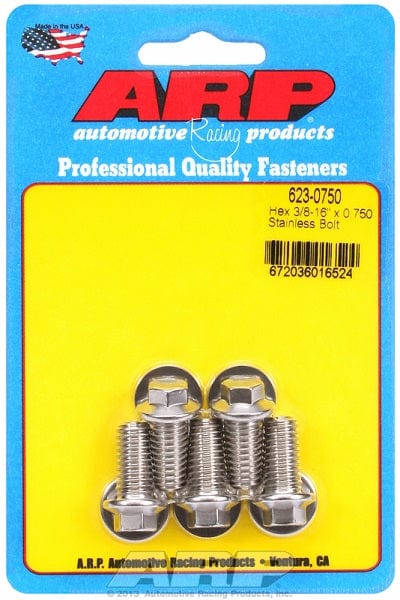 ARP 3/8" UNC x .750" UHL With 3/8" Socket ARP fasteners 5-Pack Bolt Kit, Hex Head S/S AR623-0750 SR