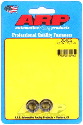 ARP 3/8" UNF Thread, 7/16" Socket (2-Pack) ARP fasteners 12-Point Nut, Chrome Moly Black Oxide AR300-8322 SR