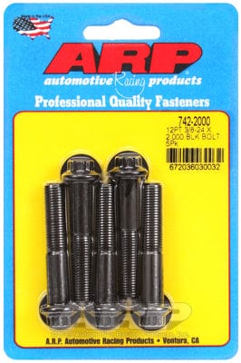 ARP 3/8" UNF x 2.000" UHL With 3/8" Socket Head ARP fasteners 5-Pack Bolt Kit, 12-Point Head Black Oxide AR742-2000 SR
