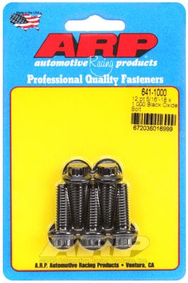 ARP 5/16" UNC x 1.000" UHL With 3/8" Socket Head ARP fasteners 5-Pack Bolt Kit, 12-Point Head Black Oxide AR641-1000 SR