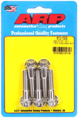 ARP 5/16" UNC x 1.500" UHL With 3/8" Socket Head ARP fasteners 5-Pack Bolt Kit, 12-Point Head S/S AR612-1500 SR