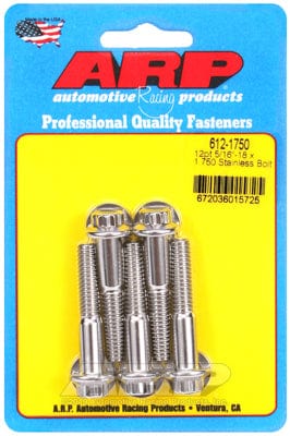 ARP 5/16" UNC x 1.750" UHL With 3/8" Socket Head ARP fasteners 5-Pack Bolt Kit, 12-Point Head S/S AR612-1750 SR