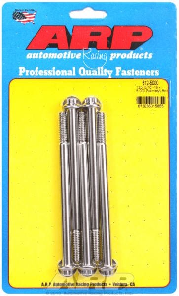ARP 5/16" UNC x 5.000" UHL With 3/8" Socket Head ARP fasteners 5-Pack Bolt Kit, 12-Point Head S/S AR612-5000 SR