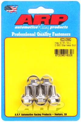 ARP 5/16" UNC x .560" UHL With 3/8" Socket ARP fasteners 5-Pack Bolt Kit, Hex Head S/S AR622-0560 SR