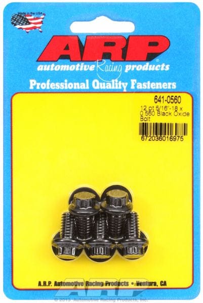 ARP 5/16" UNC x .560" UHL With 3/8" Socket Head ARP fasteners 5-Pack Bolt Kit, 12-Point Head Black Oxide AR641-0560 SR