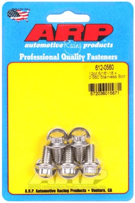 ARP 5/16" UNC x .560" UHL With 3/8" Socket Head ARP fasteners 5-Pack Bolt Kit, 12-Point Head S/S AR612-0560 SR