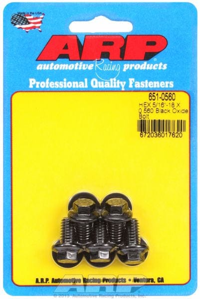 ARP 5/16" UNC x .560" UHL With 3/8" Socket Head ARP fasteners 5-Pack Bolt Kit, Hex Head Black Oxide AR651-0560 SR
