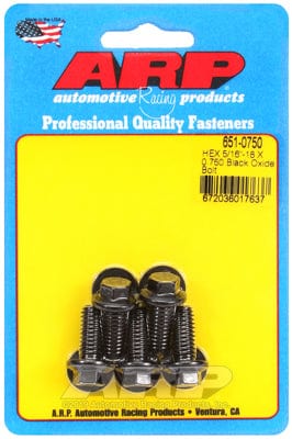 ARP 5/16" UNC x .750" UHL With 3/8" Socket Head ARP fasteners 5-Pack Bolt Kit, Hex Head Black Oxide AR651-0750 SR