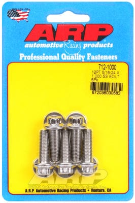 ARP 5/16" UNF x 1.000" UHL With 3/8" Socket Head ARP fasteners 5-Pack Bolt Kit, 12-Point Head S/S AR712-1000 SR