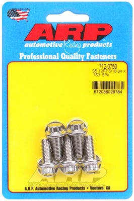 ARP 5/16" UNF x .750" UHL With 3/8" Socket Head ARP fasteners 5-Pack Bolt Kit, 12-Point Head S/S AR712-0750 SR