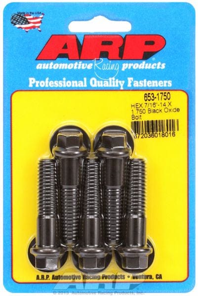 ARP 7/16" UNC x 1.750" UHL With 7/16" Socket Head ARP fasteners 5-Pack Bolt Kit, Hex Head Black Oxide AR653-1750 SR