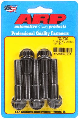 ARP 7/16" UNC x 2.000" UHL With 7/16" Socket Head ARP fasteners 5-Pack Bolt Kit, 12-Point Head Black Oxide AR743-2000 SR