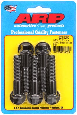 ARP 7/16" UNC x 2.000" UHL With 7/16" Socket Head ARP fasteners 5-Pack Bolt Kit, Hex Head Black Oxide AR653-2000 SR
