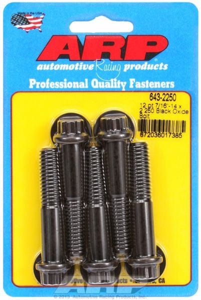 ARP 7/16" UNC x 2.250" UHL With 7/16" Socket Head ARP fasteners 5-Pack Bolt Kit, 12-Point Head Black Oxide AR643-2250 SR