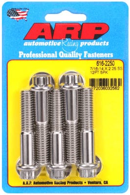 ARP 7/16" UNC x 2.250" UHL With 7/16" Socket Head ARP fasteners 5-Pack Bolt Kit, 12-Point Head S/S AR616-2250 SR