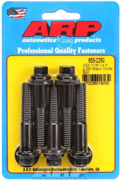 ARP 7/16" UNC x 2.250" UHL With 7/16" Socket Head ARP fasteners 5-Pack Bolt Kit, Hex Head Black Oxide AR653-2250 SR