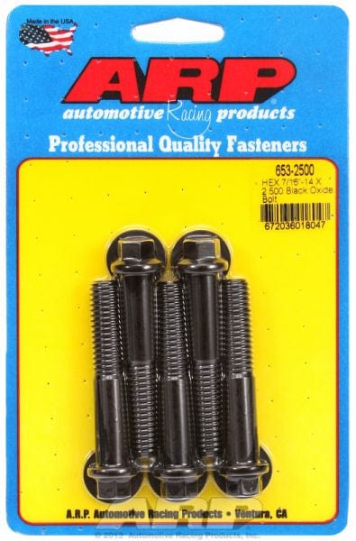 ARP 7/16" UNC x 2.500" UHL With 7/16" Socket Head ARP fasteners 5-Pack Bolt Kit, Hex Head Black Oxide AR653-2500 SR