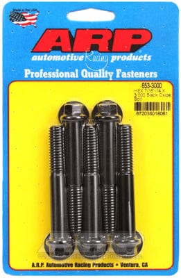 ARP 7/16" UNC x 3.000" UHL With 7/16" Socket Head ARP fasteners 5-Pack Bolt Kit, Hex Head Black Oxide AR653-3000 SR