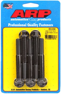 ARP 7/16" UNC x 3.250" UHL With 7/16" Socket Head ARP fasteners 5-Pack Bolt Kit, Hex Head Black Oxide AR653-3250 SR