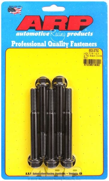 ARP 7/16" UNC x 3.750" UHL With 7/16" Socket Head ARP fasteners 5-Pack Bolt Kit, Hex Head Black Oxide AR653-3750 SR