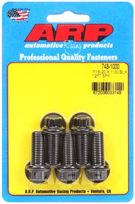 ARP 7/16" UNF x 1.000" UHL With 7/16" Socket Head ARP fasteners 5-Pack Bolt Kit, 12-Point Head Black Oxide AR743-1000 SR