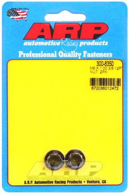 ARP 8mm X 1.00 Thread, 10mm Socket (2-Pack) ARP fasteners 12-Point Nut, Chrome Moly Black Oxide AR300-8350 SR