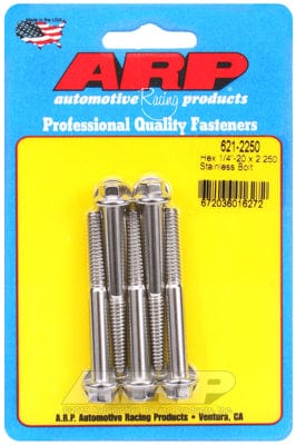 ARP fasteners 1/4" UNC x 2.250" UHL With 5/16" Socket Head ARP fasteners 5-Pack Bolt Kit, Hex Head S/S AR621-2250 SR