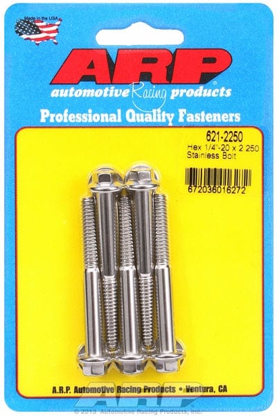 ARP fasteners 1/4" UNC x 2.250" UHL With 5/16" Socket Head ARP fasteners 5-Pack Bolt Kit, Hex Head S/S AR621-2250 SR