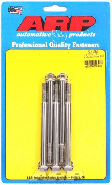 ARP fasteners 5/16" UNC x 4.250" UHL With 3/8" Socket ARP fasteners 5-Pack Bolt Kit, Hex Head S/S AR622-4250 SR
