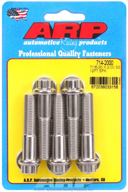 ARP fasteners SS 12PT BOLTS 7/16" UNF x 2.00 ARP fasteners SS 12PT BOLTS 7/16" UNF x 2.00 ARP fasteners SR