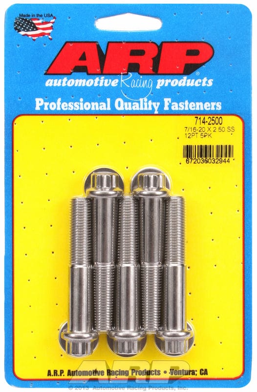 ARP fasteners SS 12PT BOLTS 7/16" UNF x 2.50 ARP fasteners SS 12PT BOLTS 7/16" UNF x 2.50 ARP fasteners SR