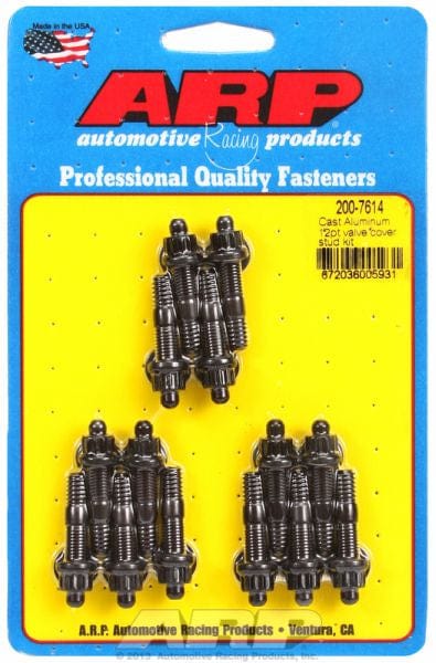 ARP fits Aluminium Valve Covers 1/4-20 Thread x 1.500" OAL (14-Pack) ARP fasteners Valve Cover Stud Kit, 12-Point Nut Black Oxide AR200-7614 SR