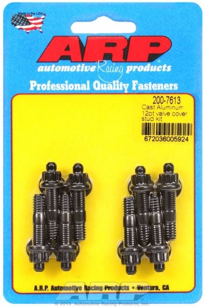 ARP fits Aluminium Valve Covers 1/4-20 Thread x 1.500" OAL (8-Pack) ARP fasteners Valve Cover Stud Kit, 12-Point Nut Black Oxide AR200-7613 SR