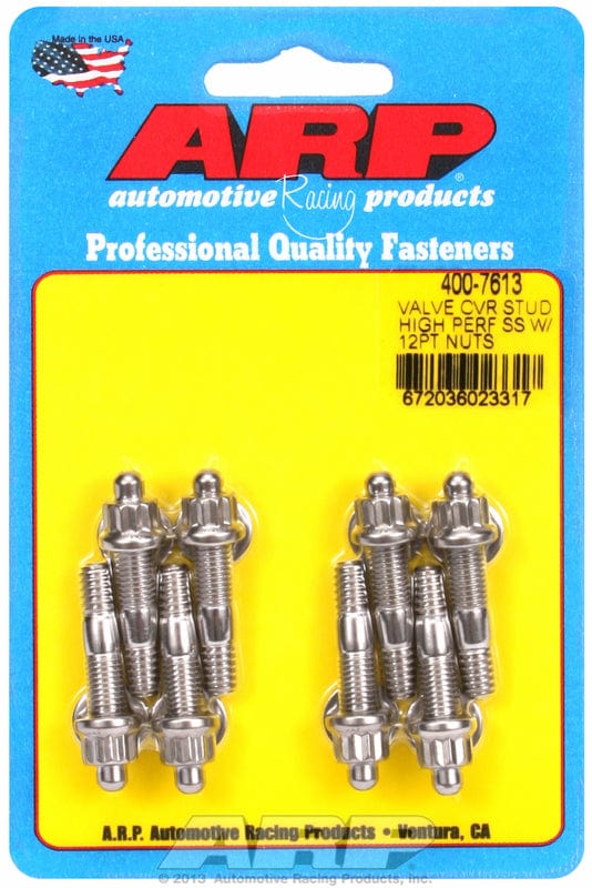 ARP fits Aluminium Valve Covers 1/4-20 Thread x 1.500" OAL (8-Pack) ARP fasteners Valve Cover Stud Kit, 12-Point Nut S/S AR400-7613 SR