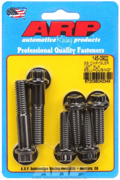 ARP fits BB Chrysler 383-440, Black Oxide, 12-Point Head ARP fasteners Bellhousing To Engine Block Bolt Kit AR145-0902 SR