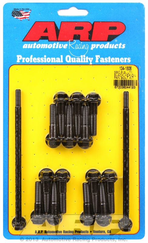 ARP fits Chev LT1 6.2L (2013-On) ARP fasteners Oil Pan Bolt Set, 12-Point Head Black Oxide AR134-1806 SR