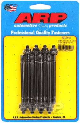 ARP fits Dart, Brodix, B&B Aluminium Valve Covers 1/4-20 Thread x 3.500" ARP fasteners Valve Cover Stud Kit, 12-Point Nut Black Oxide AR200-7616 SR