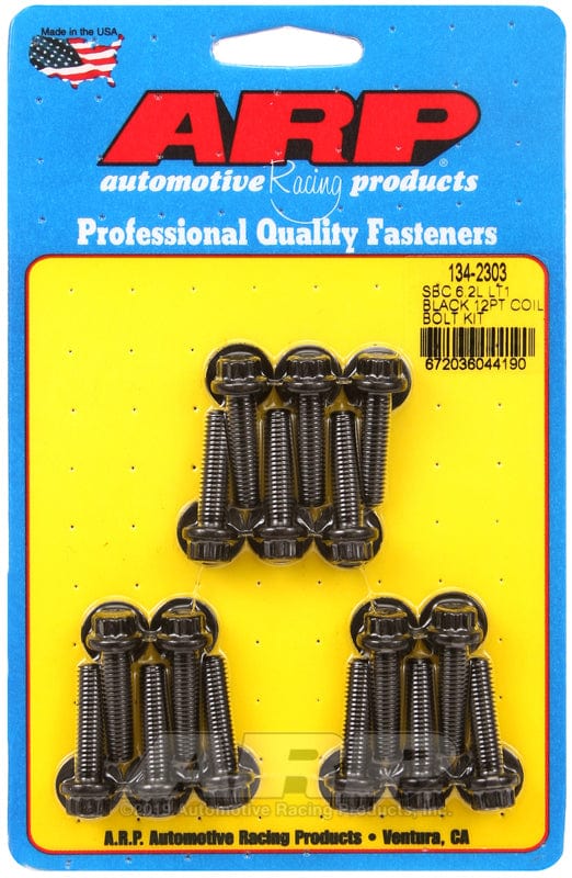 ARP fits GM LS 6.2L ARP fasteners Coil Pack Bolt Kit, 12-Point, Black Oxide AR134-2303 SR